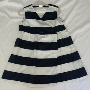 Stylish Black and White Striped Kids Dress